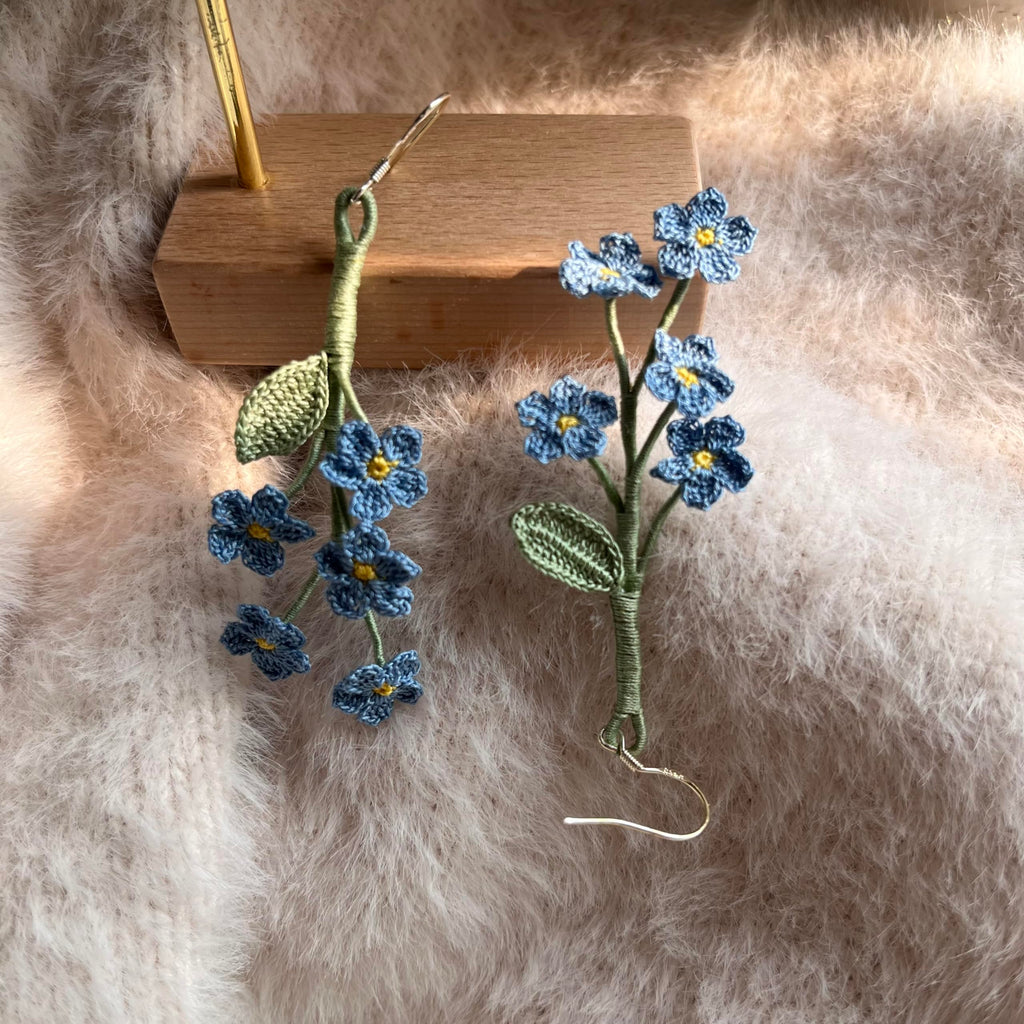 Crochet Flower Handmade Crochet Earring Drop Dangle Earring For Women Girls