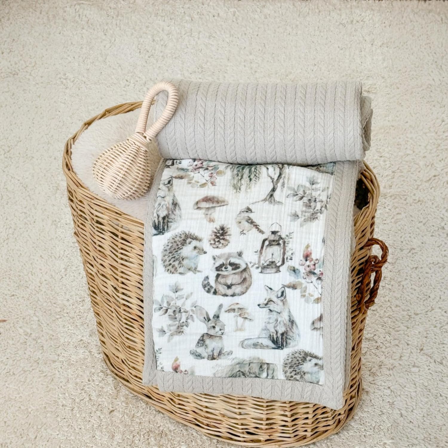 Mouliss Personalized Baby Blanket with Name – Handmade 100% Organic Cotton Newborn Gift | Custom Knit Blanket for Boys, Girls, Kids & Baby Showers