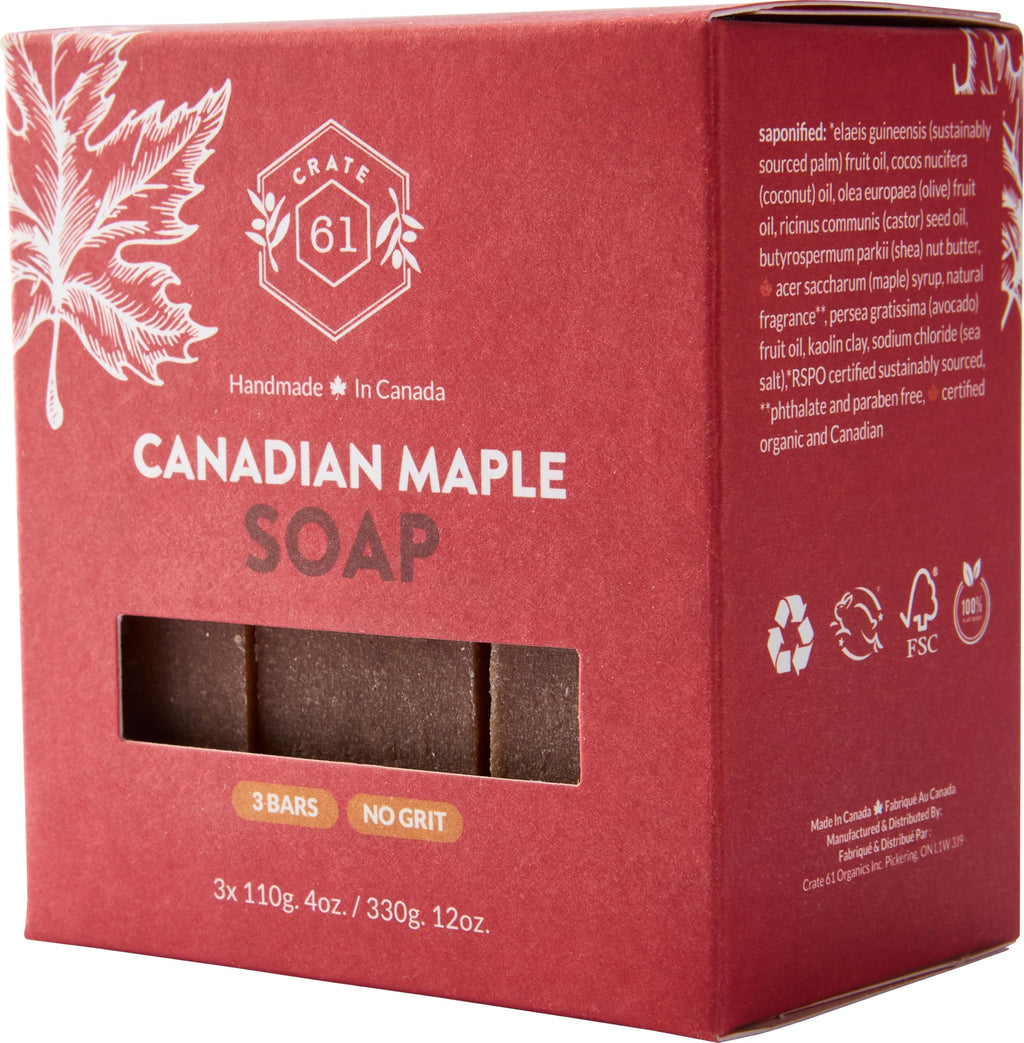 Crate 61 Organics, Handmade in Canada, Plant Based Natural Bar Soap Cold Pressed For Face & Body, w/Premium Essential Oils, For Men & Women 3 Pack (Ginger Cardamom)
