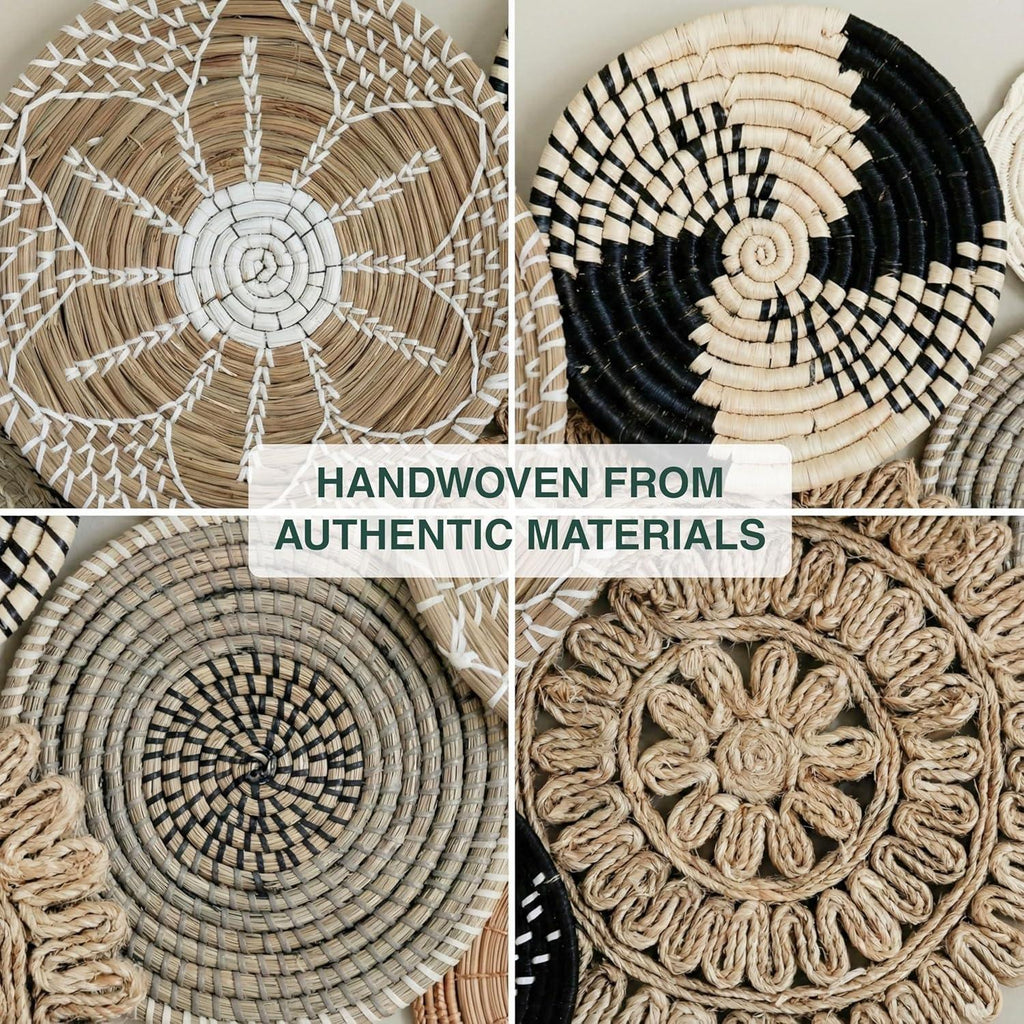 Chicvillage Boho Wall Basket Decor, Set13-Piece Natural Seagrass Woven Baskets for Gallery Wall, Rustic Bohemian Home Decor, Lightweight Hanging Baskets for Living Room Bedroom Entryway - Handmade Lifestyle Shop