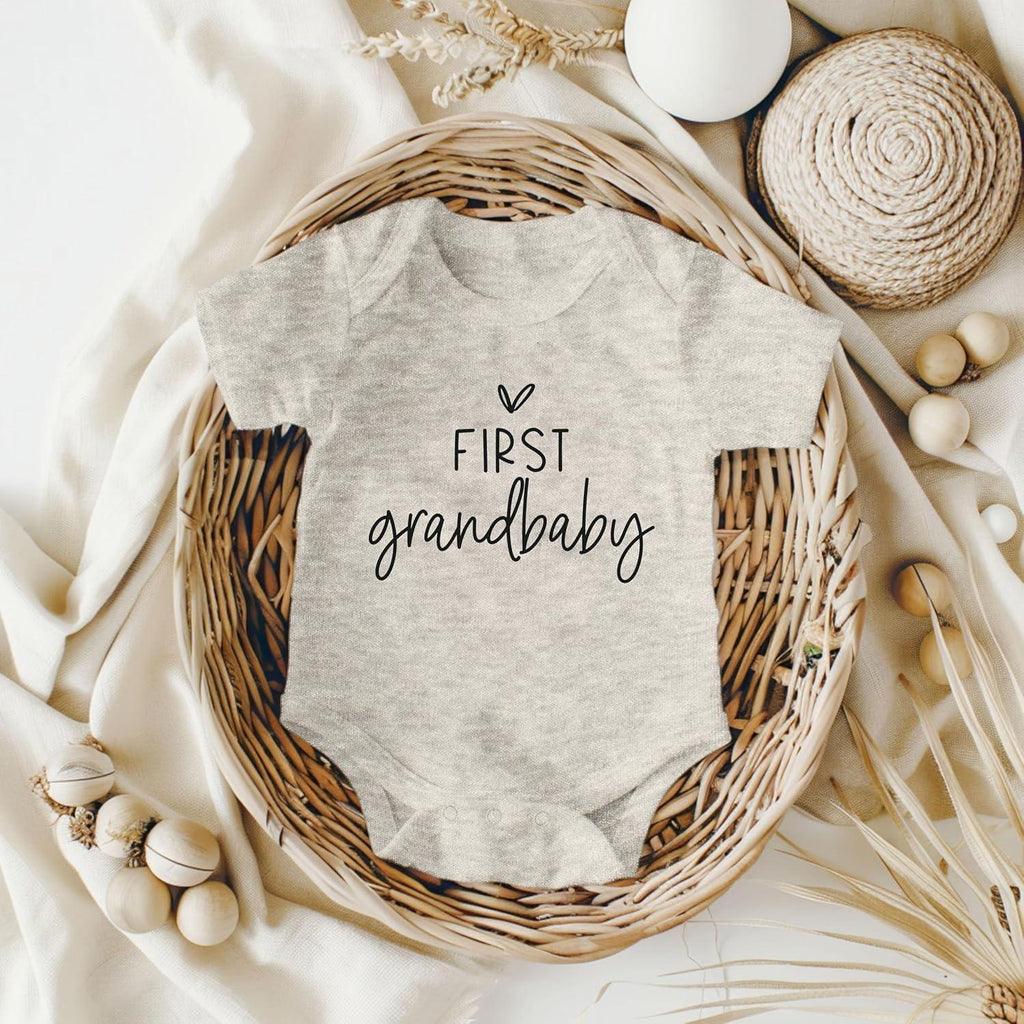 Pregnancy Announcement Infant Bodysuit First Grandbaby Gift for Grandparents | New Baby Surprise - Handmade Lifestyle Shop