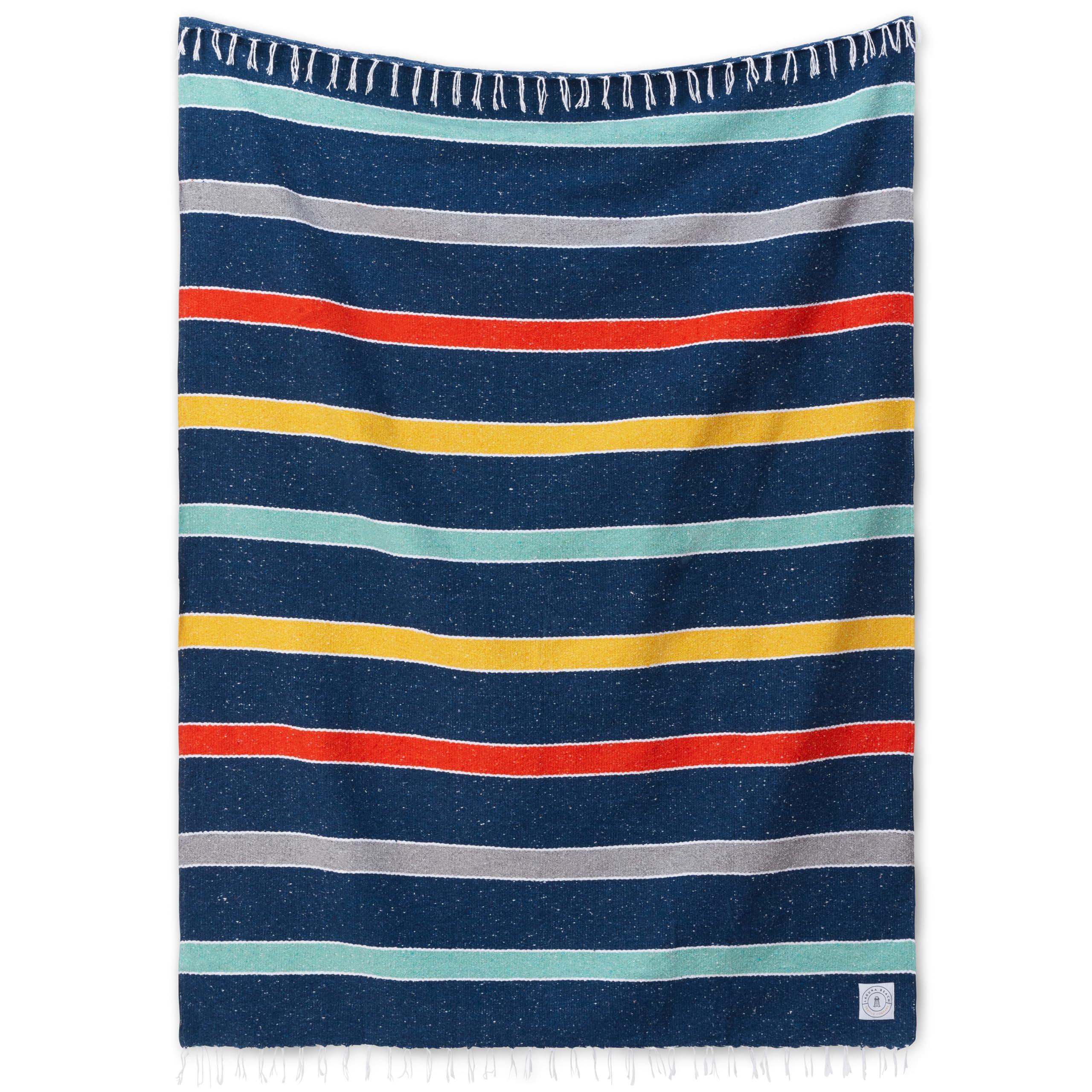 Tan Mexican Blanket by Laguna Beach Textile Co - Beach, Yoga, Camping, or Decorative Throw Blanket - Traditional Handmade Serape - Wheat Sol - Handmade Lifestyle Shop