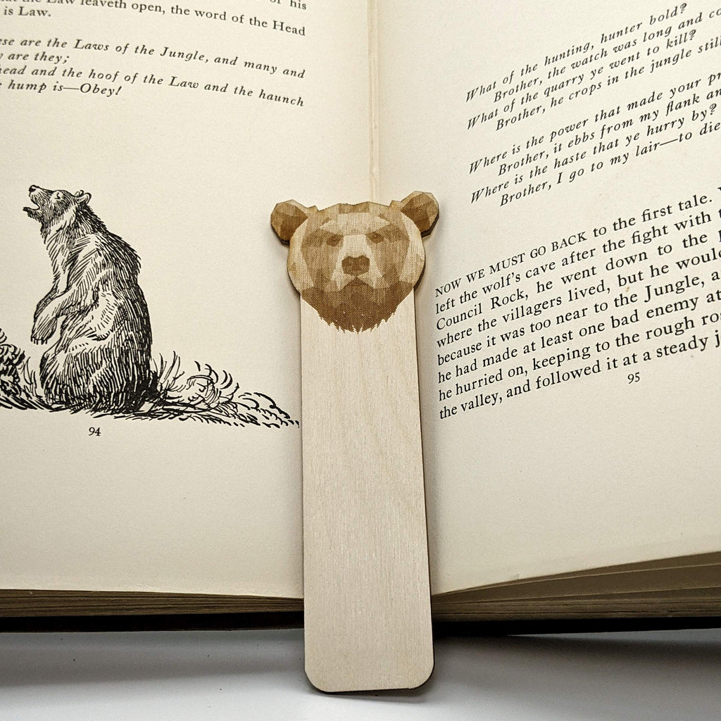 RABBIT Engraved Wood Bookmark | Baltic Birch Wooden Geometric Bunny Animal Creature Book Mark | Great Gift Idea!