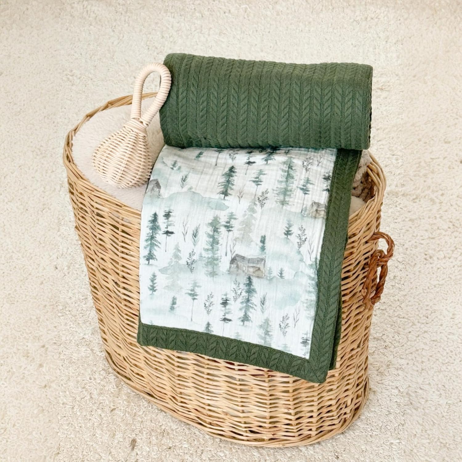 Mouliss Personalized Baby Blanket with Name – Handmade 100% Organic Cotton Newborn Gift | Custom Knit Blanket for Boys, Girls, Kids & Baby Showers