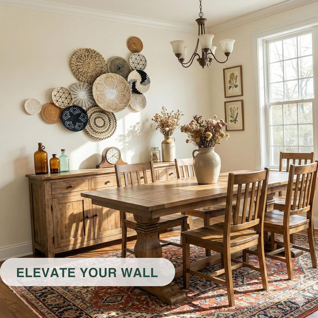 Chicvillage Boho Wall Basket Decor, Set13-Piece Natural Seagrass Woven Baskets for Gallery Wall, Rustic Bohemian Home Decor, Lightweight Hanging Baskets for Living Room Bedroom Entryway - Handmade Lifestyle Shop