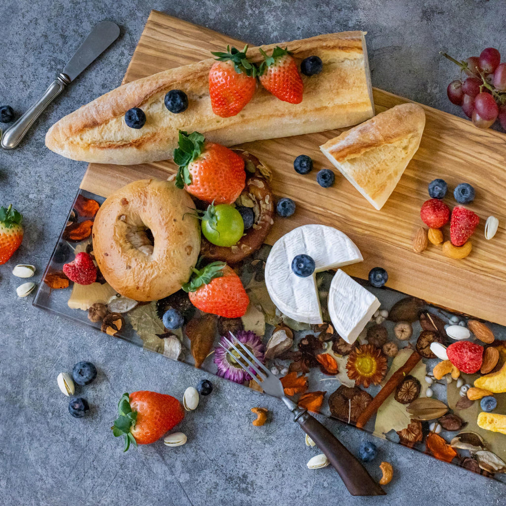 Handmade Olive Wood Charcuterie Board, Personalized Charcuterie Boards for House Warming Gifts, Olive Wood Cutting Board with Unique Floral Design, Wedding Gift for New Couple - Handmade Lifestyle Shop