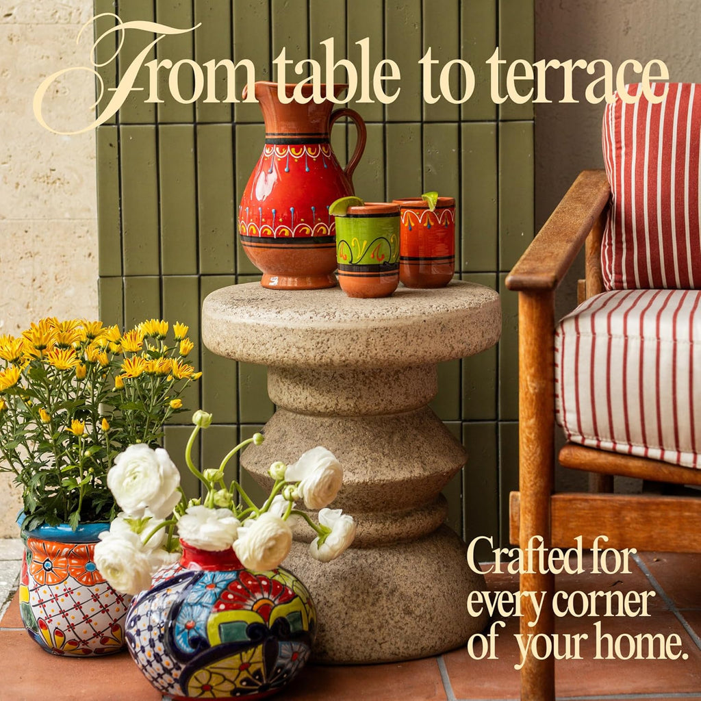 Cactus Canyon Ceramics Spanish Terracotta 5-Piece Cup Set, White