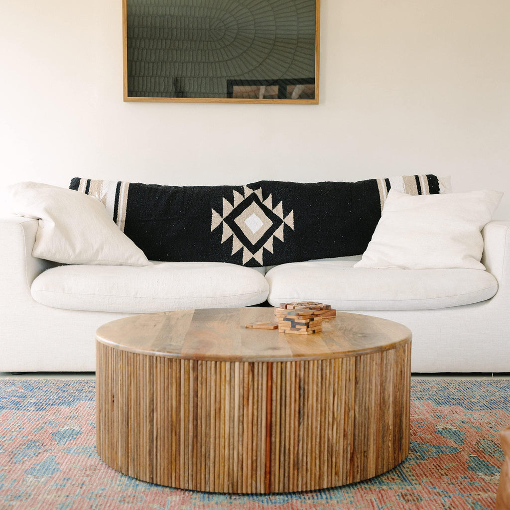 Tan Mexican Blanket by Laguna Beach Textile Co - Beach, Yoga, Camping, or Decorative Throw Blanket - Traditional Handmade Serape - Wheat Sol - Handmade Lifestyle Shop