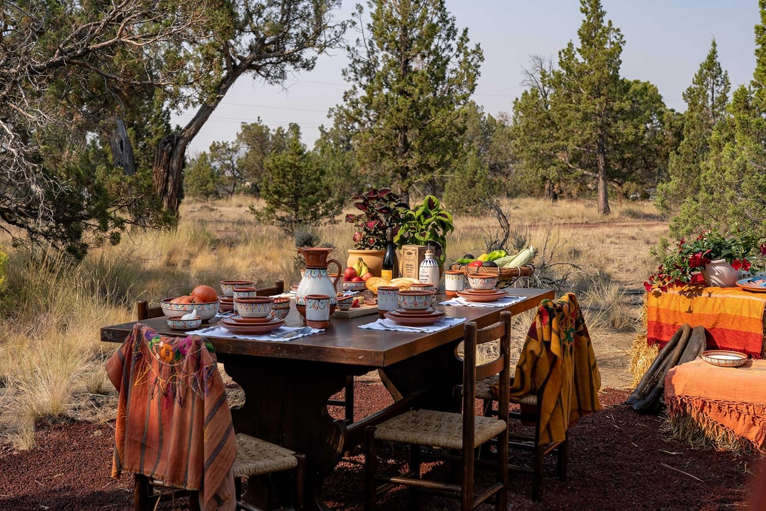 Cactus Canyon Ceramics Spanish Terracotta 5-Piece Cup Set, White