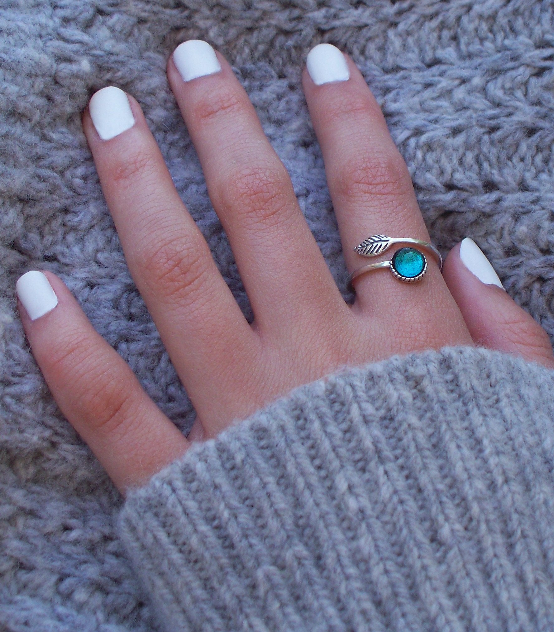 Bottled Up Designs Handmade Vintage Botanical Ring, Recycled Antique Glass Bottles, Sterling Silver, Eco Friendly, Made in USA, Birthday Gifts, Mothers Day, Women, Anniversary