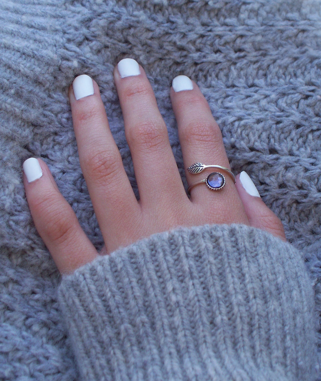 Bottled Up Designs Handmade Vintage Botanical Ring, Recycled Antique Glass Bottles, Sterling Silver, Eco Friendly, Made in USA, Birthday Gifts, Mothers Day, Women, Anniversary