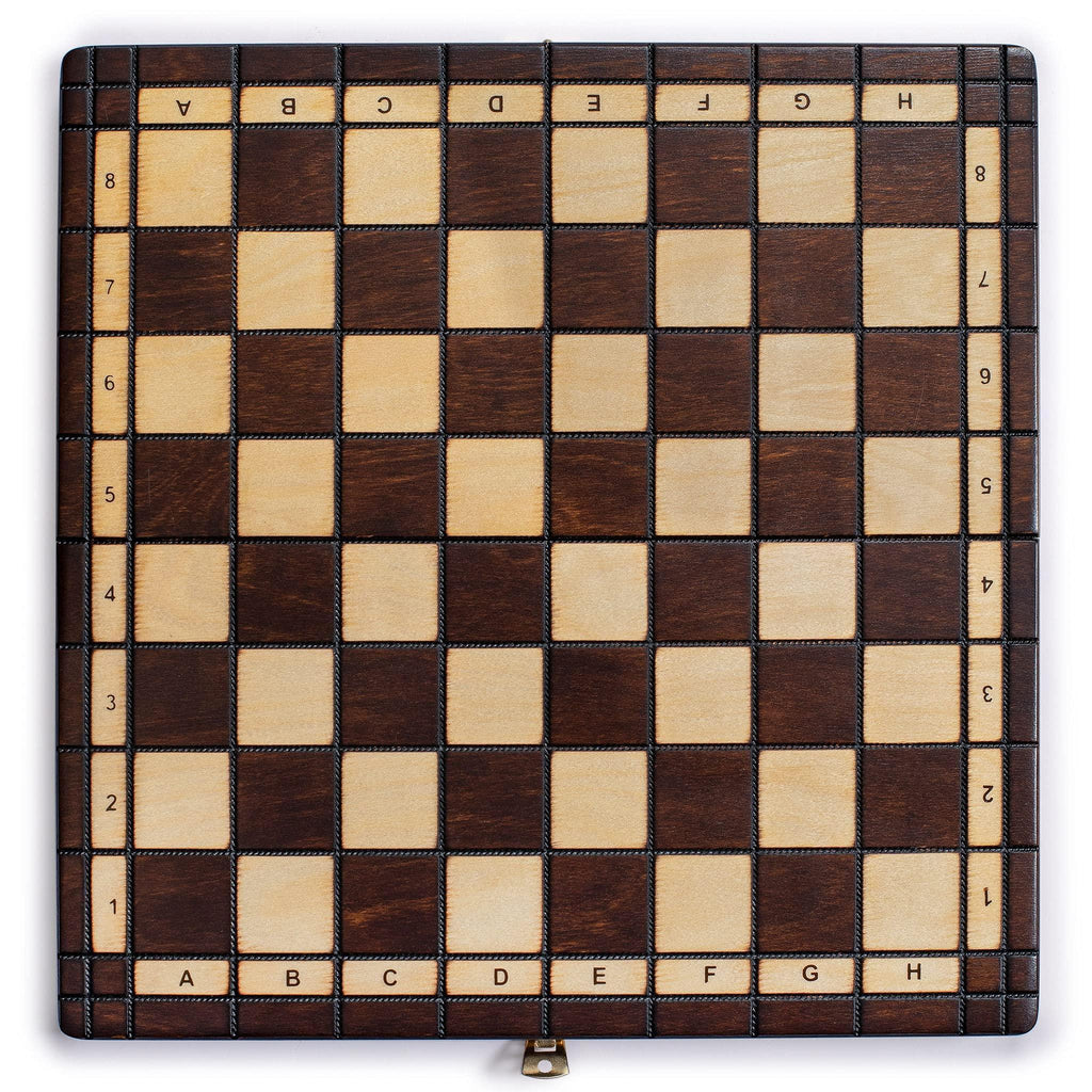 Husaria European International Chess Wooden Game Set, King's Classic - 13.8 Inches Medium Size Chess Set with Handcrafted Chessmen and Felted Folding Board - Handmade Lifestyle Shop