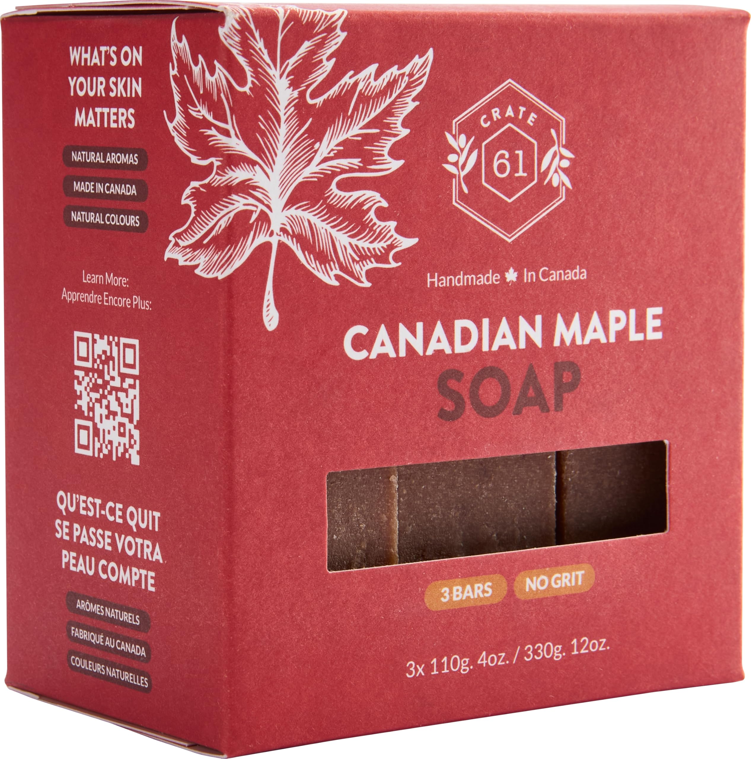 Crate 61 Organics, Handmade in Canada, Plant Based Natural Bar Soap Cold Pressed For Face & Body, w/Premium Essential Oils, For Men & Women 3 Pack (Ginger Cardamom)