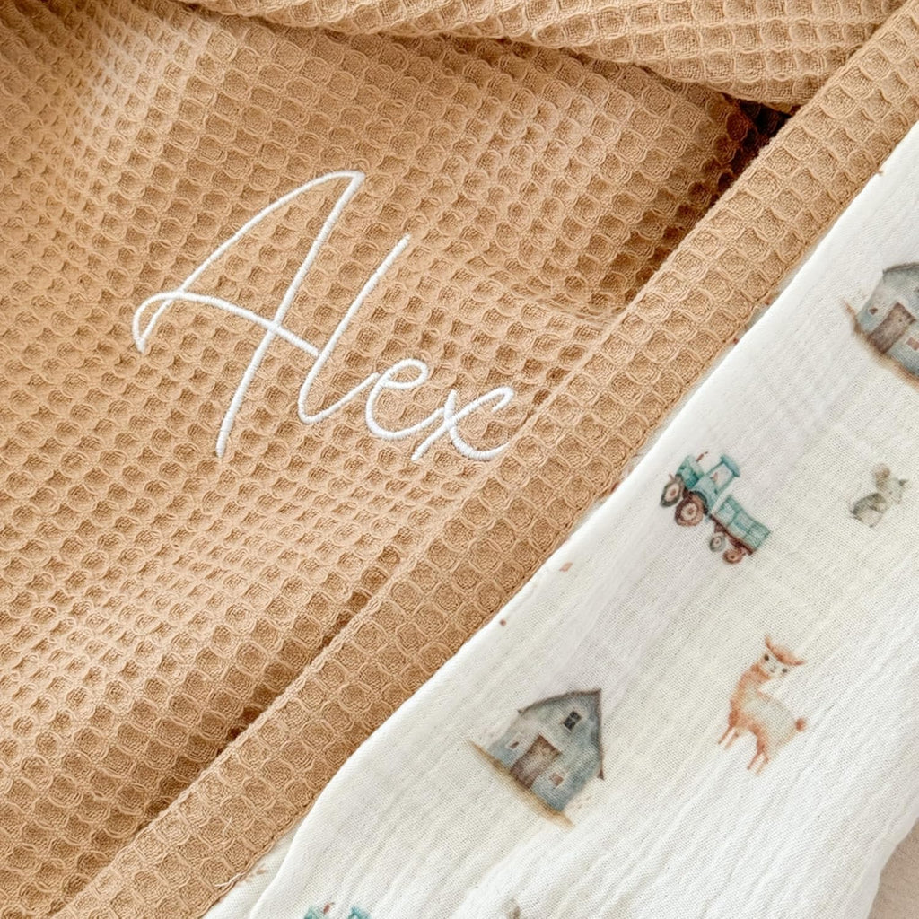 Mouliss Personalized Baby Blanket with Name – Handmade 100% Organic Cotton Newborn Gift | Custom Knit Blanket for Boys, Girls, Kids & Baby Showers