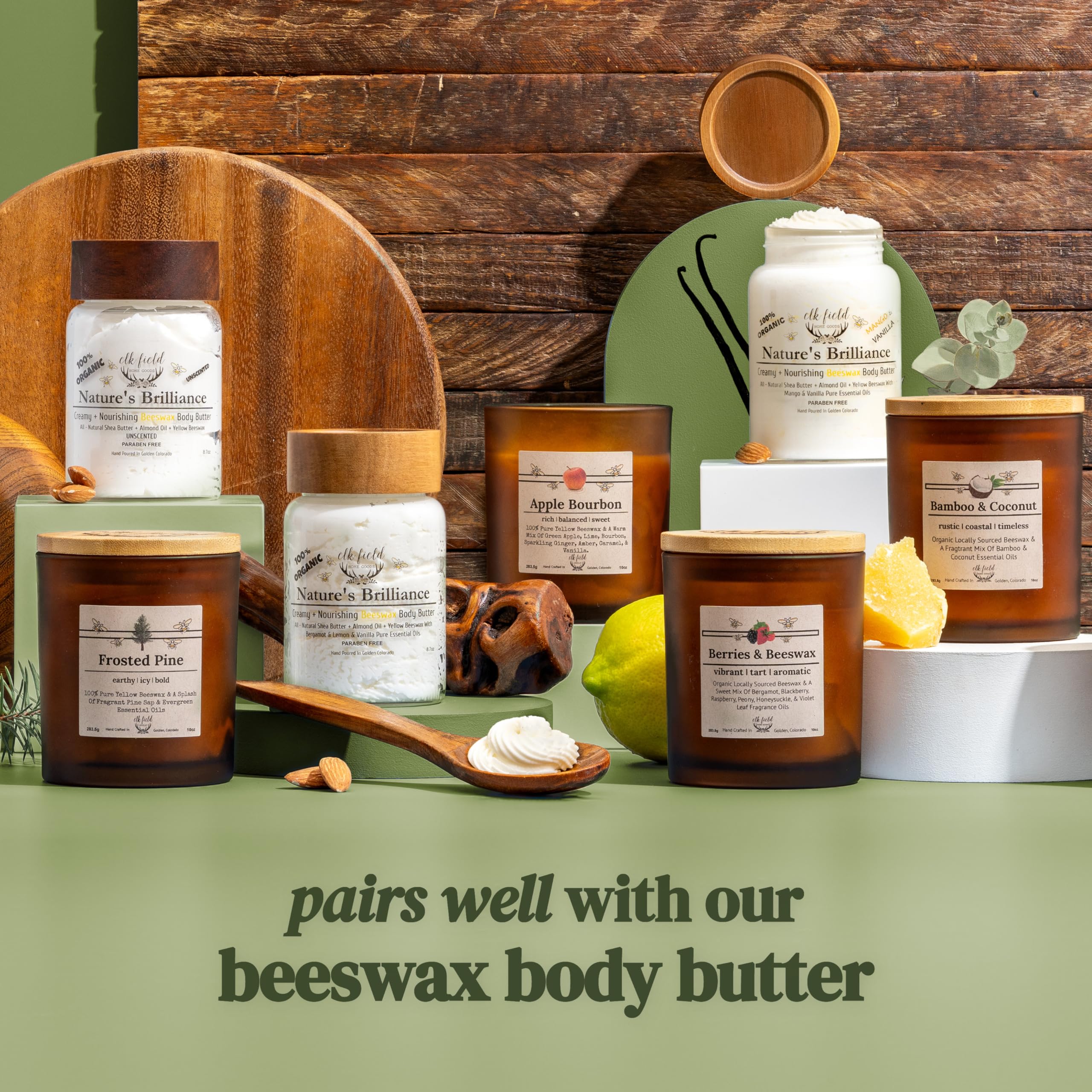 Berries Organic Beeswax Candle | 2 Ingredients | 100% Pure Beeswax Candles, Non Toxic, Natural, Organic Candles, Beeswax Candles Scented, Non Toxic Candles, 80 Hour, 10oz