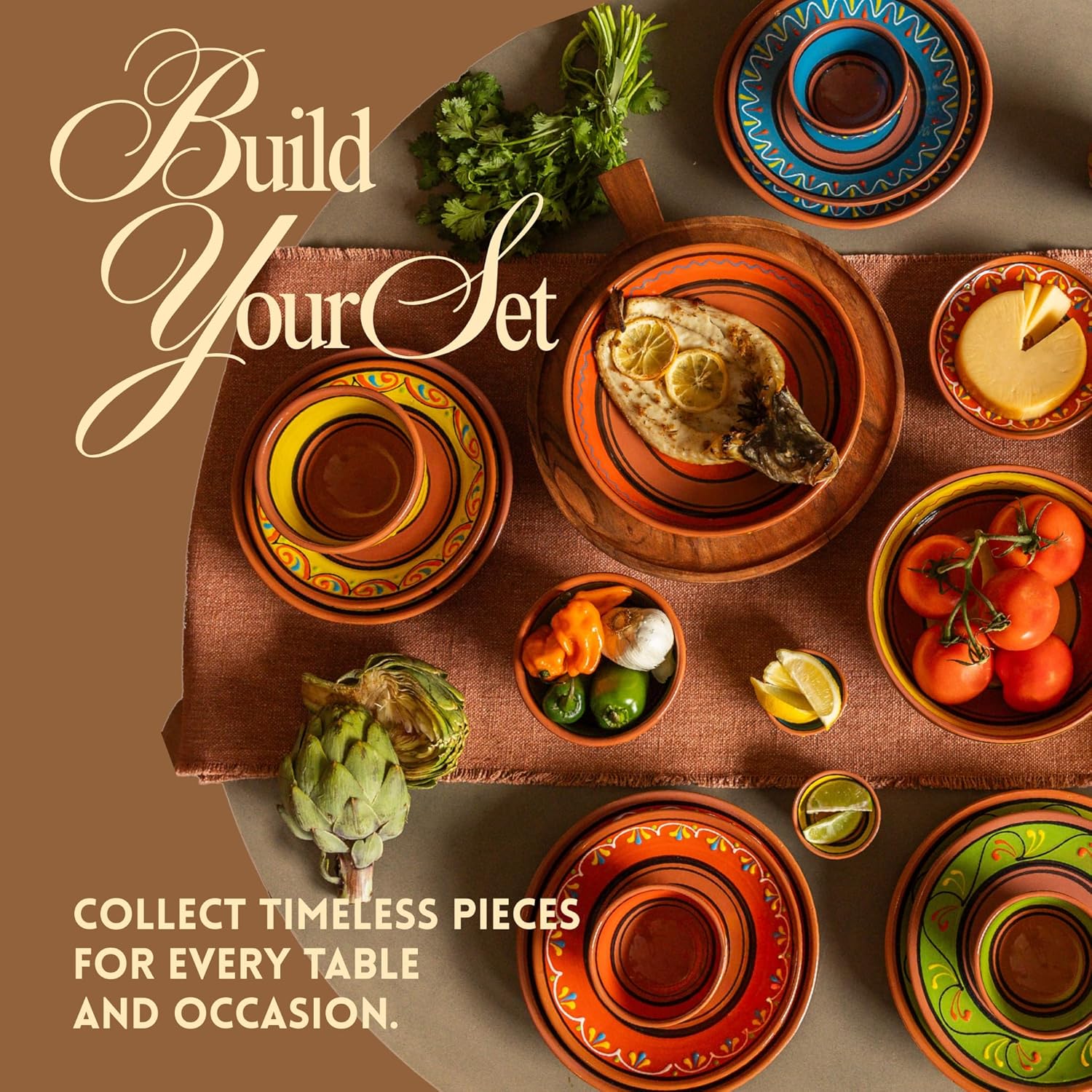 Cactus Canyon Ceramics Spanish Terracotta 5-Piece Cup Set, White