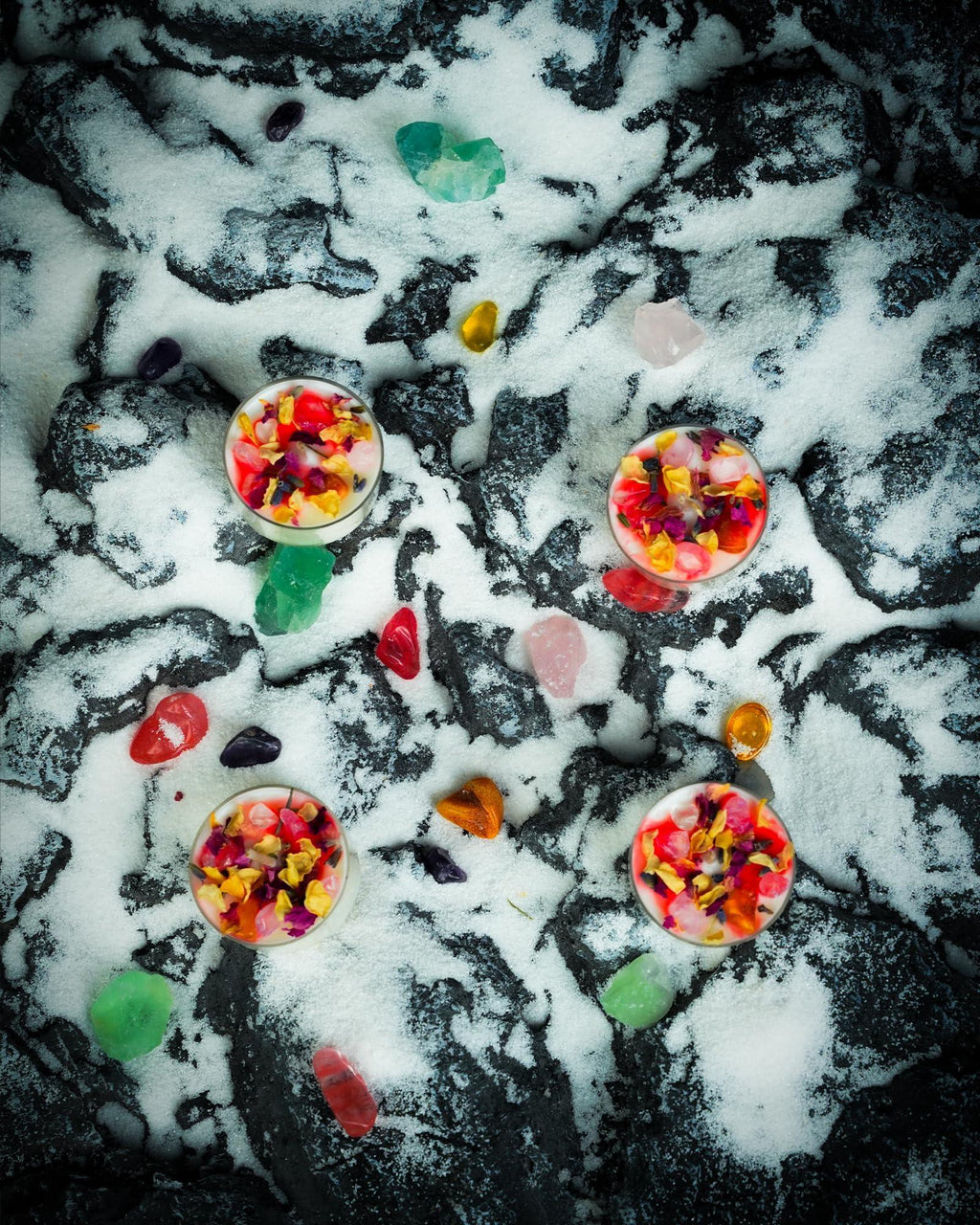 Tealight Soy Candles with Crystals and Herbs, Handmade Energy Candles, Aromatherapy Candles. (Mixed) - Handmade Lifestyle Shop