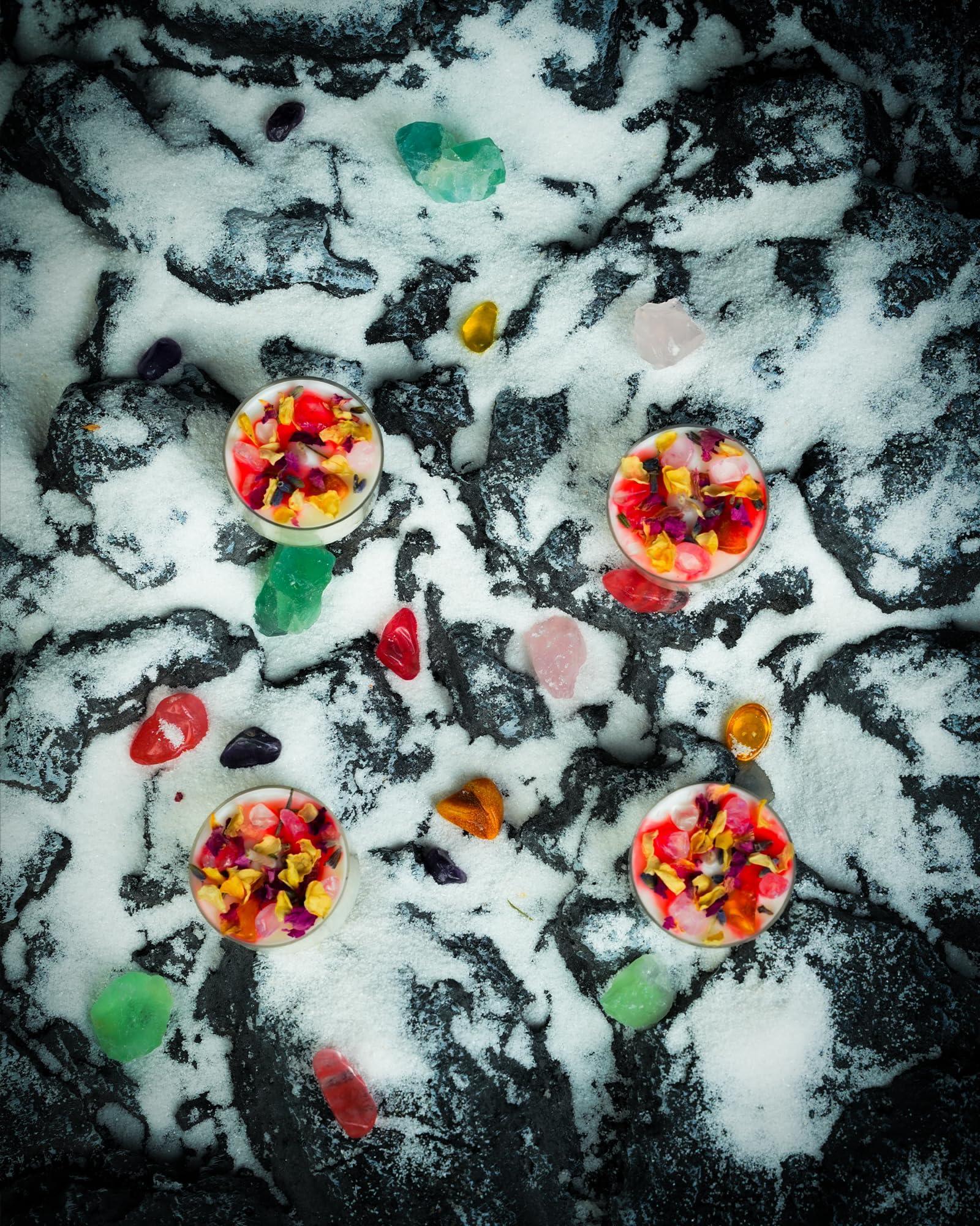 Tealight Soy Candles with Crystals and Herbs, Handmade Energy Candles, Aromatherapy Candles. (Mixed) - Handmade Lifestyle Shop