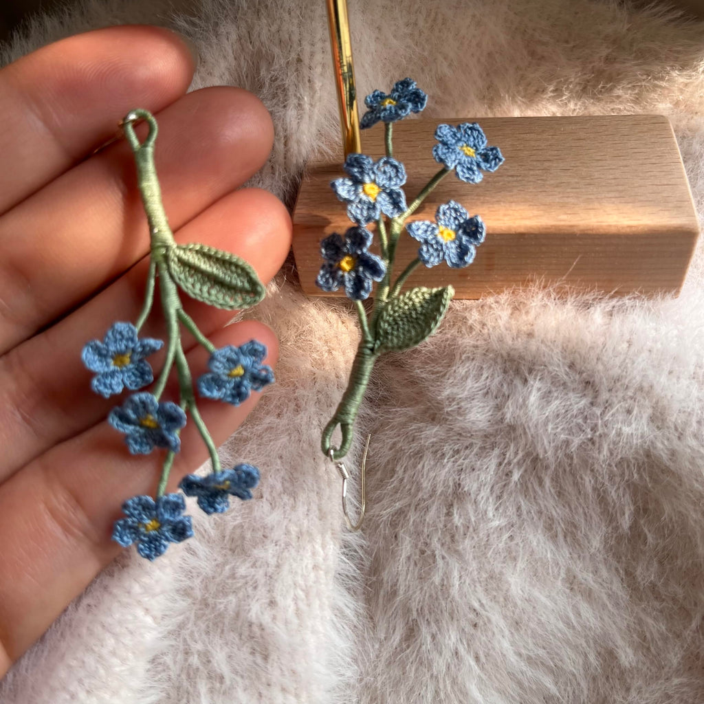 Crochet Flower Handmade Crochet Earring Drop Dangle Earring For Women Girls