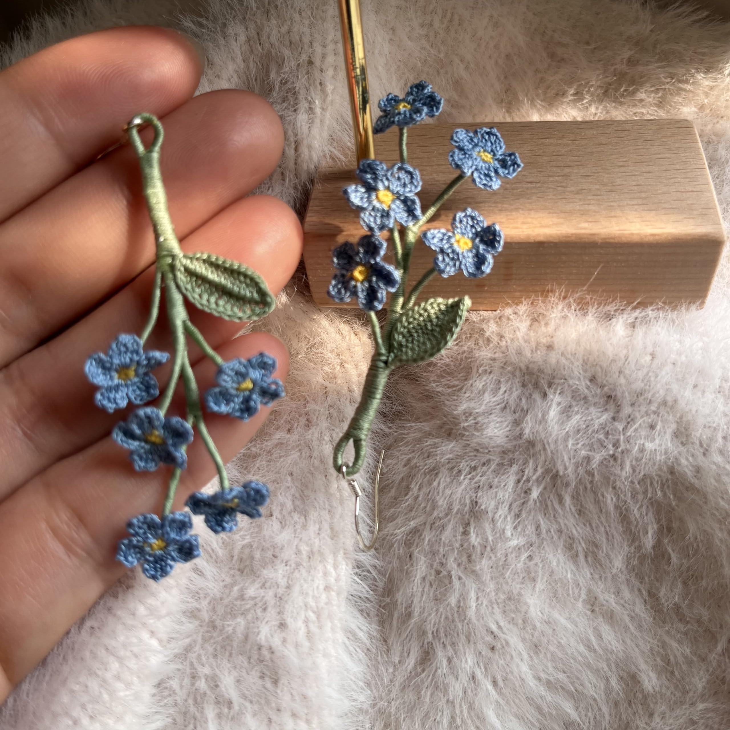 Crochet Flower Handmade Crochet Earring Drop Dangle Earring For Women Girls