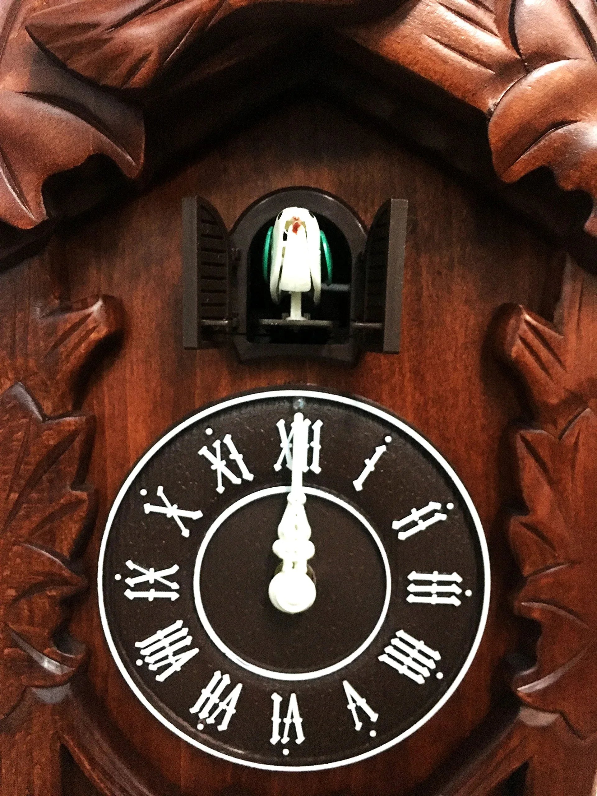 Rylai Cuckoo Clock Vintage Large Wooden Wall Clock Handcrafted 13x9.5 Inch Brown - Handmade Lifestyle Shop