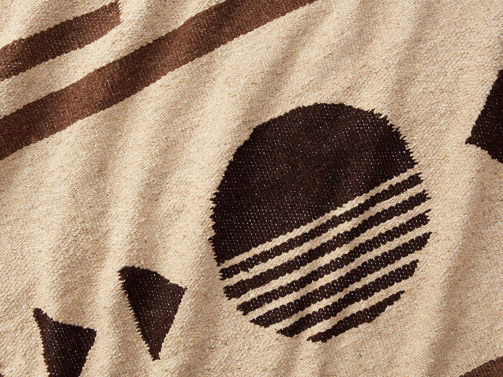 Tan Mexican Blanket by Laguna Beach Textile Co - Beach, Yoga, Camping, or Decorative Throw Blanket - Traditional Handmade Serape - Wheat Sol