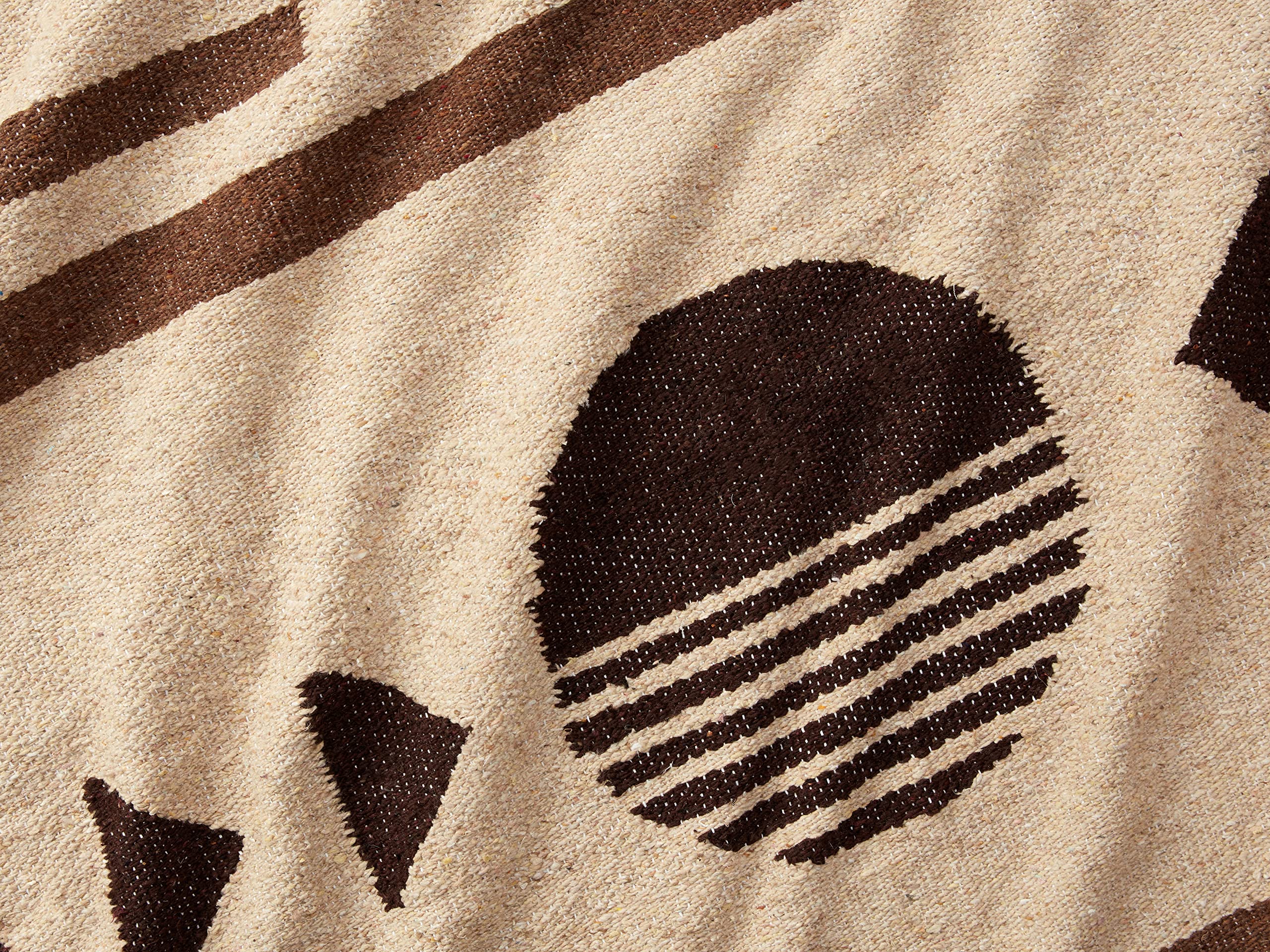 Tan Mexican Blanket by Laguna Beach Textile Co - Beach, Yoga, Camping, or Decorative Throw Blanket - Traditional Handmade Serape - Wheat Sol