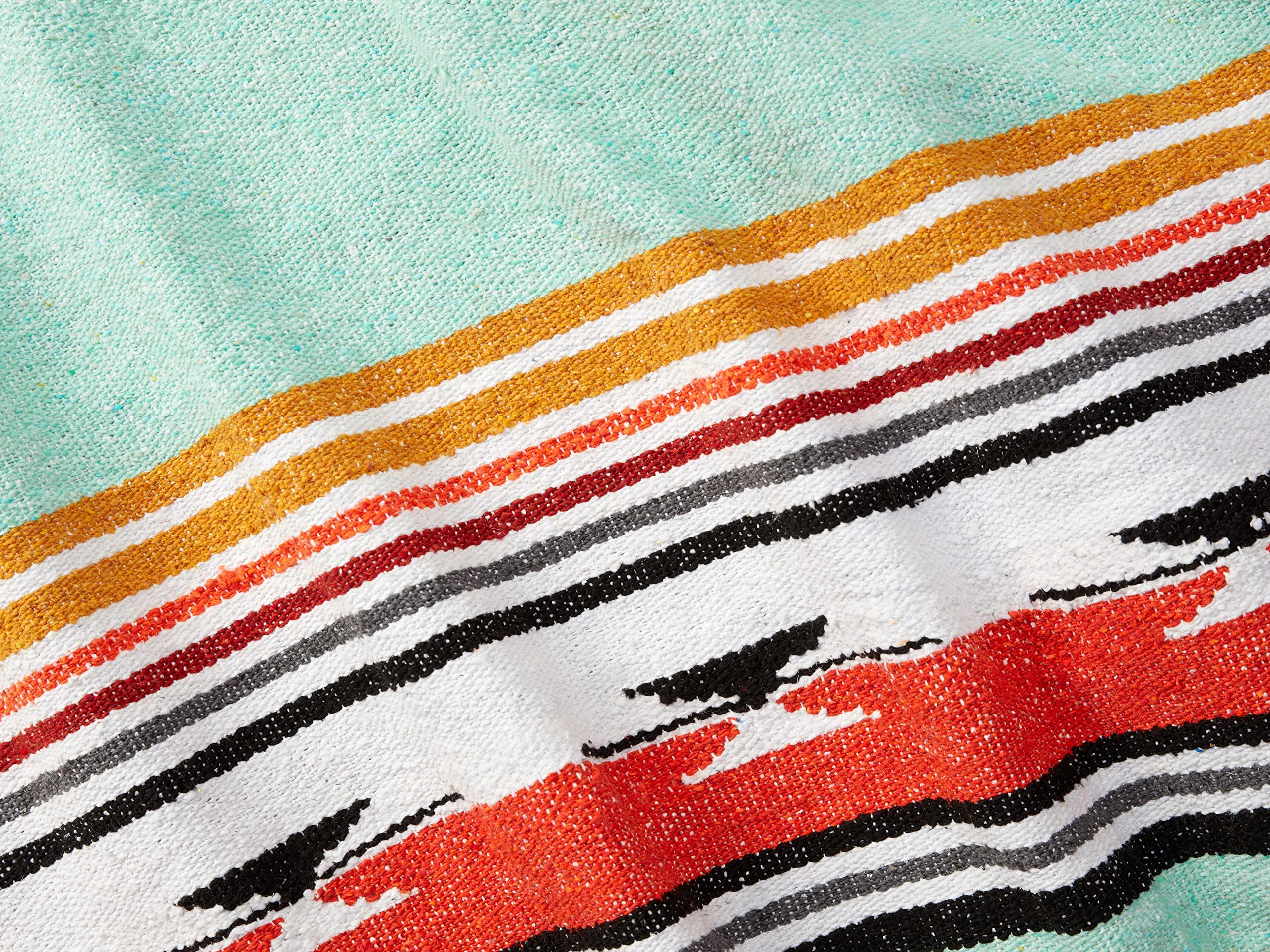 Tan Mexican Blanket by Laguna Beach Textile Co - Beach, Yoga, Camping, or Decorative Throw Blanket - Traditional Handmade Serape - Wheat Sol